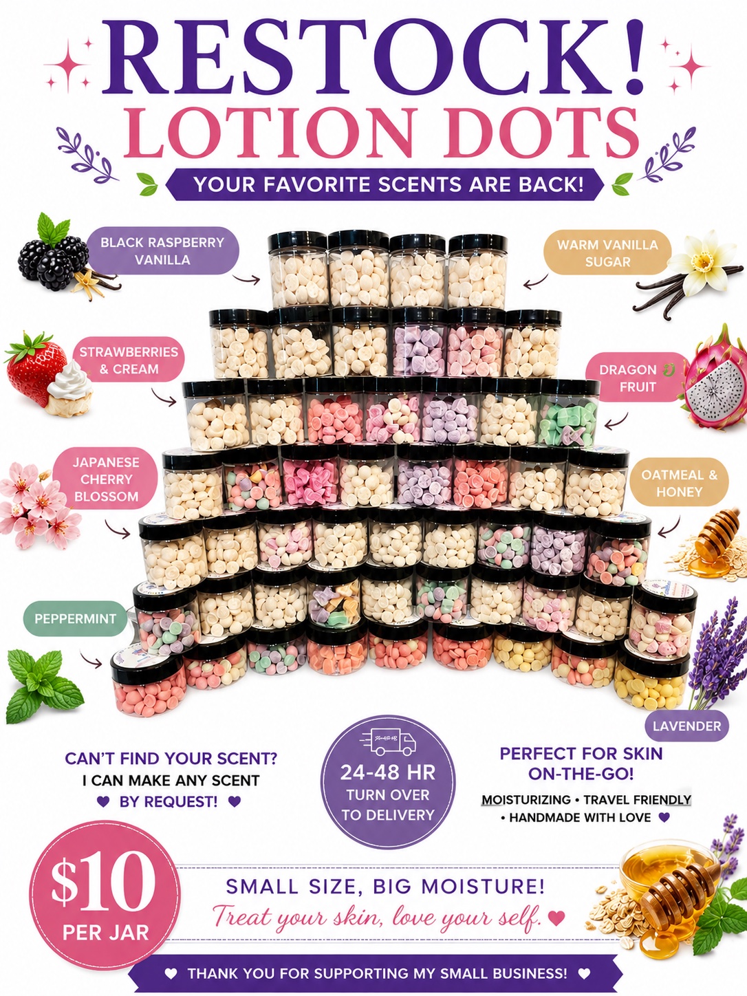 Lotion dots